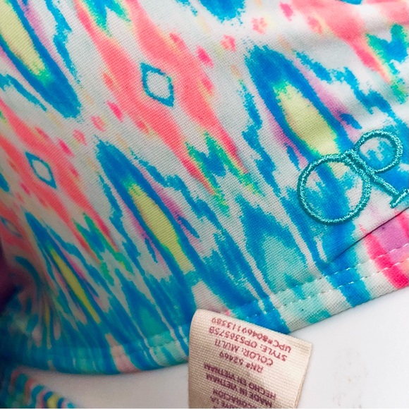 Op Swimwear Neon print strapless 2 piece bikini size juniors M (7-9) - Picture 13 of 16